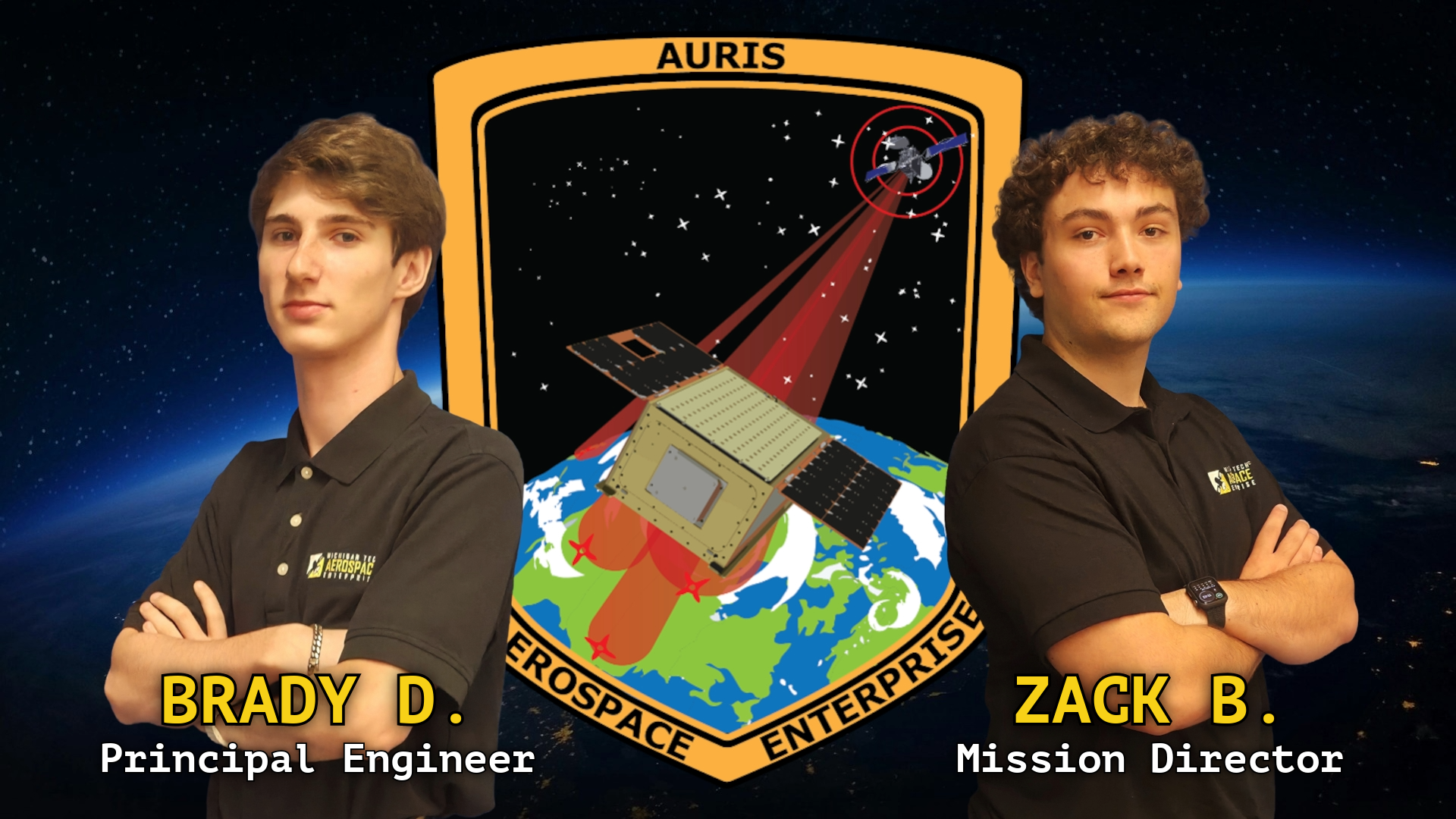 Auris Mission Patch and Leadership, Mission Director and Principal Engineer