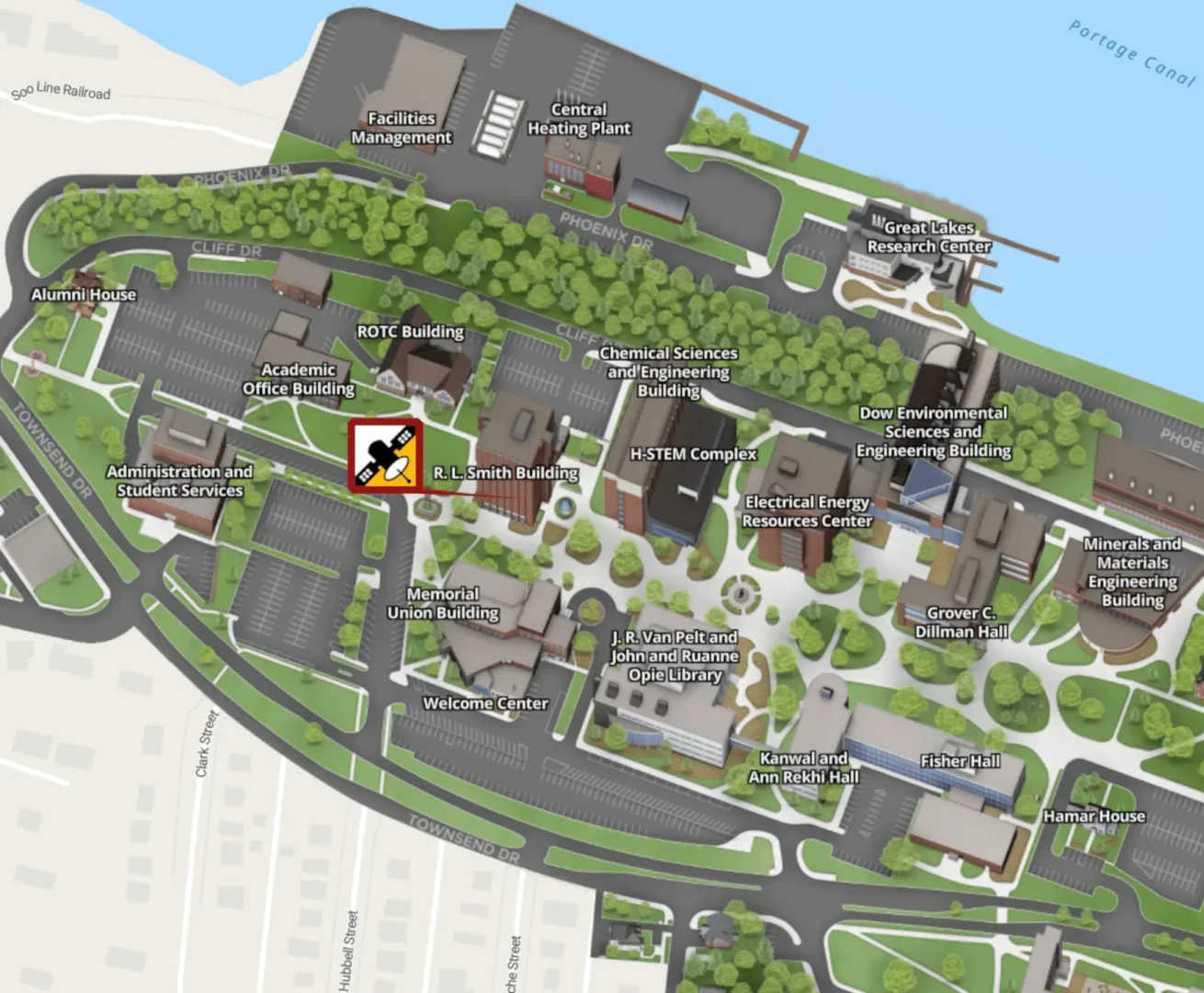 Enterprise location map (1440p) Aerospace Enterprise MTU Campus Location: R.L. Smith Building